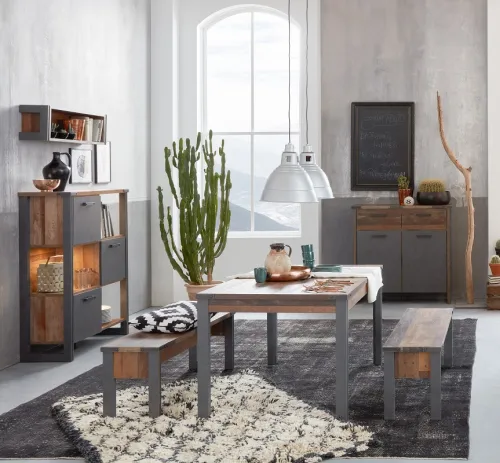 Sitzbank Prime | Old Used Wood / Matera grau | Shabby Look