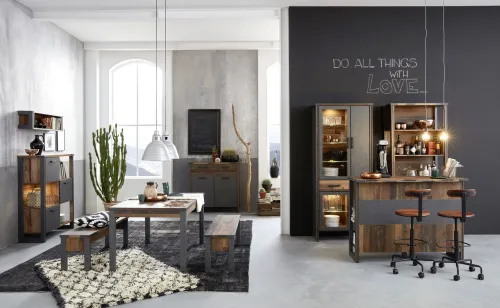 Sitzbank Prime | Old Used Wood / Matera grau | Shabby Look