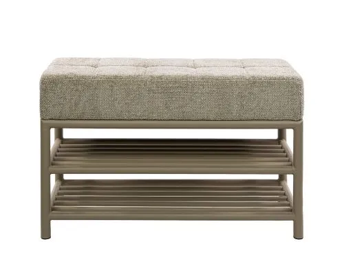 Sitzbank Schuhbank Shio | mit gepolsterter Sitzfläche | 85cm | beige