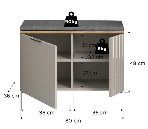 Sitzbank Slide inkl. Sitzkissen | Kaschmir / Evoke Oak