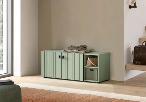 Sitzbank Station | Smoke Green | optionaler Sitzkissen