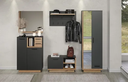 Sitzbank Synnax | anthrazit grau / Coast Evoke Eiche