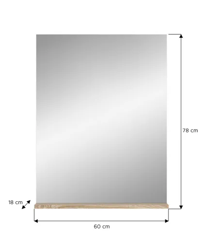 Spiegel Lambada | weiß Hochglanz / Sonoma Eiche