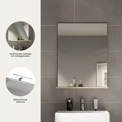 Spiegel Lambada | weiß Hochglanz / Sonoma Eiche