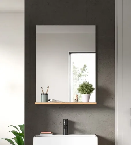 Spiegel Scout | Eiche | mit Aufsatzleuchte