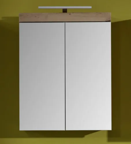 Spiegelschrank Amanda | Eiche Asteiche mit Aufsatzleuchte