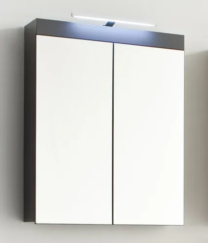 Spiegelschrank Amanda | grau Hochglanz
