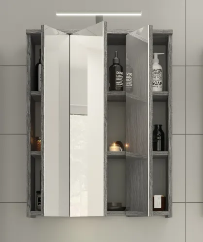 Spiegelschrank Blake | rauchsilber mit LED Beleuchtung