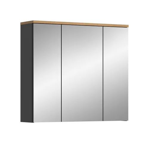 Spiegelschrank Canu | Artisan Eiche / Basalt grau | mit Aufsatzleuchte