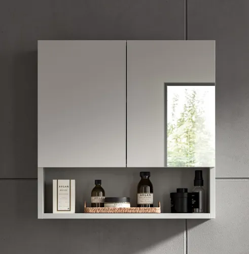 Spiegelschrank Copa | hellgrau | ohne Beleuchtung 55x55x17 cm