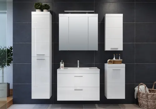 Spiegelschrank Devon | weiß Hochglanz