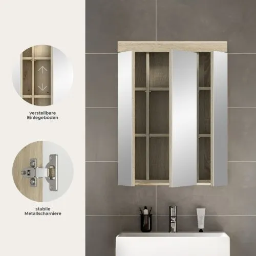 Spiegelschrank Lambada | Sonoma Eiche hell ohne Beleuchtung