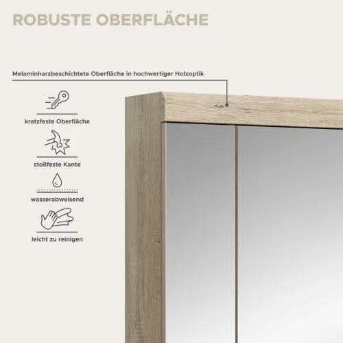 Spiegelschrank Lambada | Sonoma Eiche hell ohne Beleuchtung
