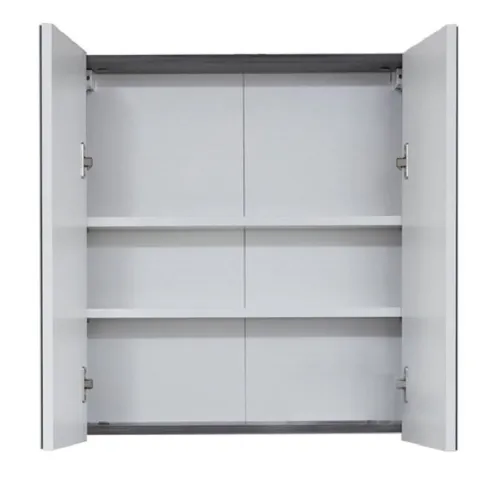 Spiegelschrank Line | Sardegna Rauchsilber mit Aufsatzleuchte