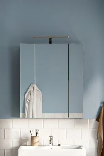 Spiegelschrank Linus | schwarz Hochglanz | LED Beleuchtung