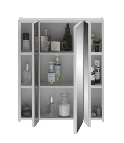 Spiegelschrank Linus | weiß Hochglanz | inkl. LED Beleuchtung