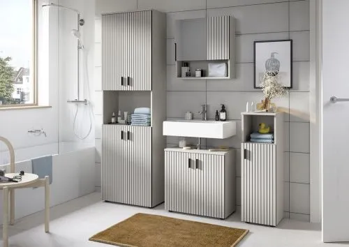 Spiegelschrank Mone | mit offenem Fach | Kaschmir