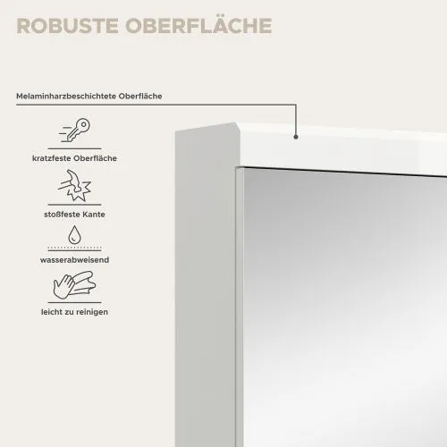 Spiegelschrank Scout breit | weiß Hochglanz / weiß