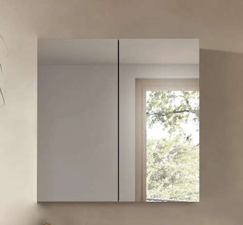 Spiegelschrank Soft | grau | mit Beleuchtung 60 x 60 x 15 cm