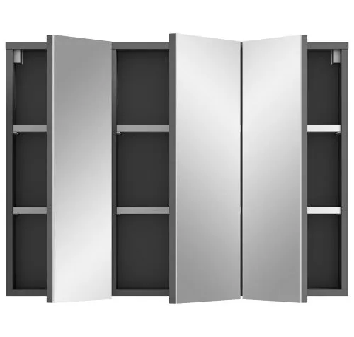 Spiegelschrank Soft | grau | mit Beleuchtung 80 x 60 x 15 cm