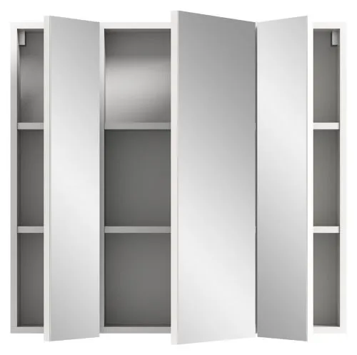 Spiegelschrank Vira, Spiegelschrank mit 3 Türen und LED-Beleuchtung oben – Ansicht 4