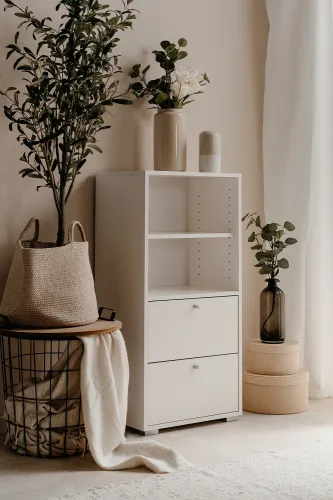 Standregal Fyn | mit Schubkästen | weiß