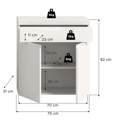 Standschrank breit Viana | weiß