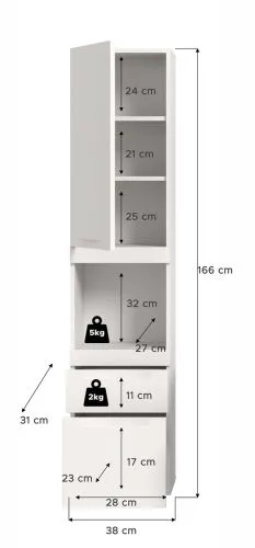Standschrank Hängeschrank Viana | weiß