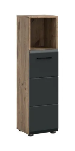 Standschrank hoch Ice | Nox Oak / schwarz matt