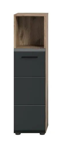 Standschrank hoch Ice | Nox Oak / schwarz matt