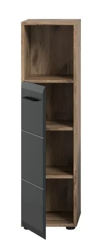 Standschrank hoch Ice | Nox Oak / schwarz matt