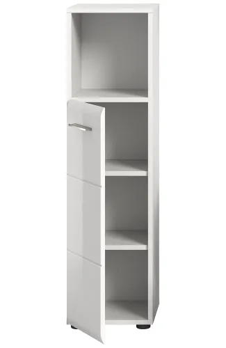 Standschrank hoch Ice | weiß / weiß Hochglanz