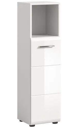 Standschrank hoch Ice | weiß / weiß Hochglanz