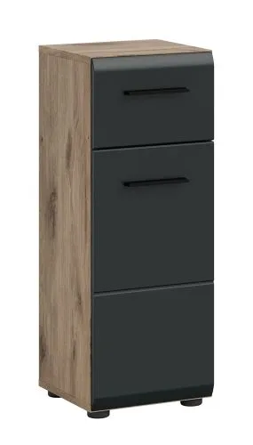 Standschrank klein Ice | Nox Oak / schwarz matt