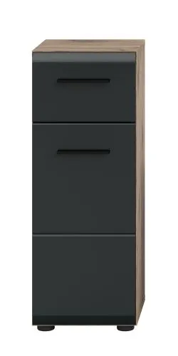 Standschrank klein Ice | Nox Oak / schwarz matt
