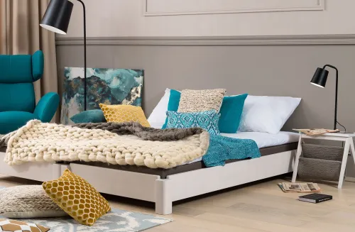 Stapelbett Freesia | 2er Set | Buche massiv | weiß lackiert | 100x200