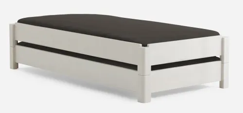 Stapelbett Freesia | 2er Set | Buche massiv | weiß lackiert | 100x200