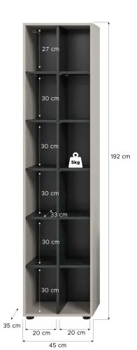 Stauraumregal Schrank Noida | Kaschmir / schwarz