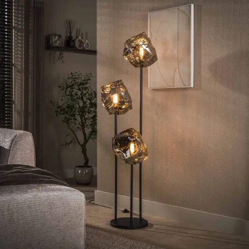 Stehlampe Ambera | 3 Leuchten | Sienna braun-frosted