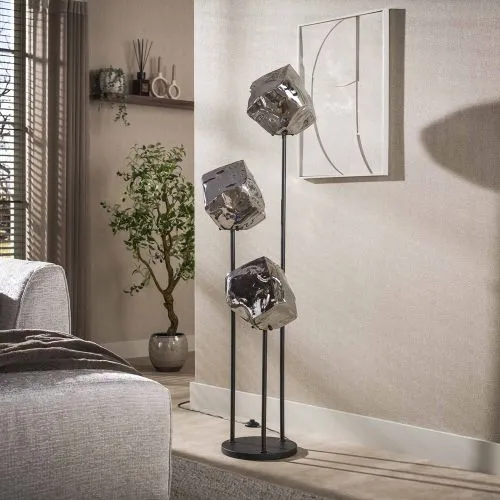 Stehlampe Ambera | 3 Leuchten | Sienna braun-frosted