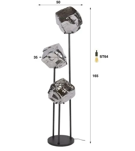 Stehlampe Ambera | 3 Leuchten | Sienna braun-frosted