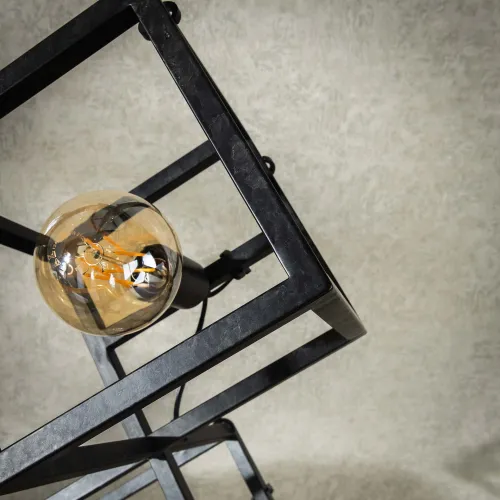 Stehlampe Atom | 4 Leuchten | Metallwürfel | anthrazit