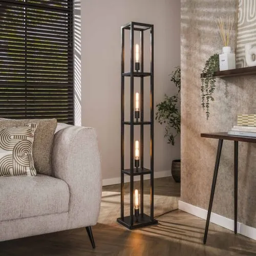 Stehlampe Story | 4 Leuchten | Metall | Artic schwarz | 160 cm