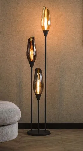 Stehlampe Tulip | 3 Leuchten | schwarz