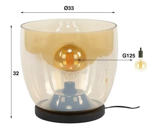 Stehlapme Pad (XL) | Glas & Metall | Amber
