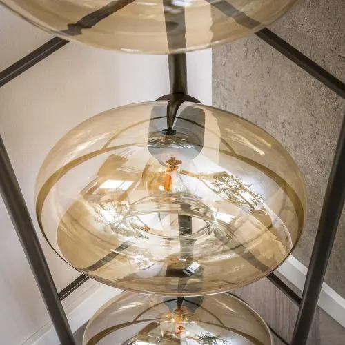 Stehleuchte Bako | Glas | Ø26 cm | Amber