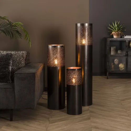 Stehleuchte Birma | Zylinder | schwarz Nickel | 60/90/120 | verschiedene Größen