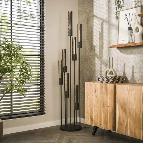 Stehleuchte Bondo 7 Lampen | Metall | Artic schwarz