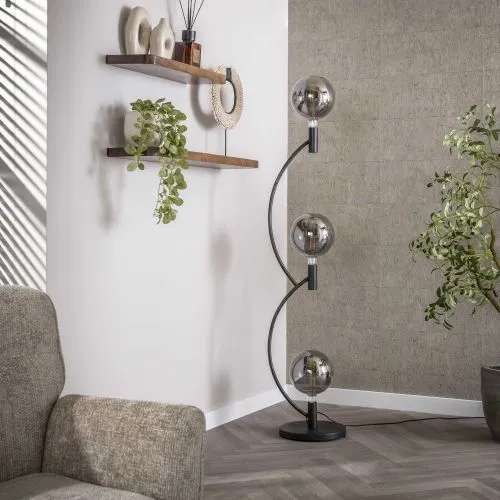 Stehleuchte Maso 3 Lampen | Metallbögen | Sienna braun
