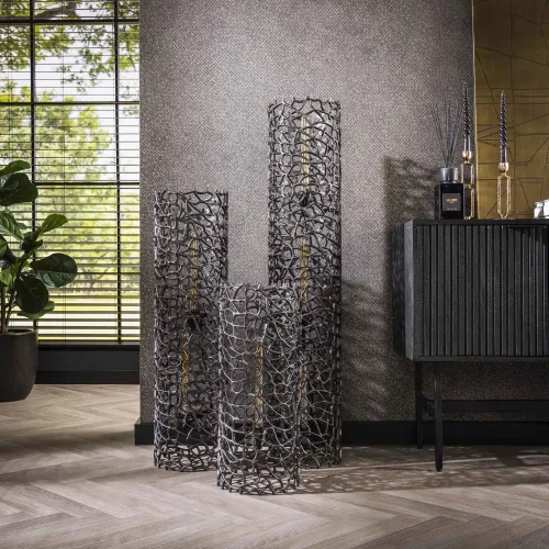 Stehleuchte Orite | Zylinder | schwarz Nikel | 60/90/120 | verschiedene Größen